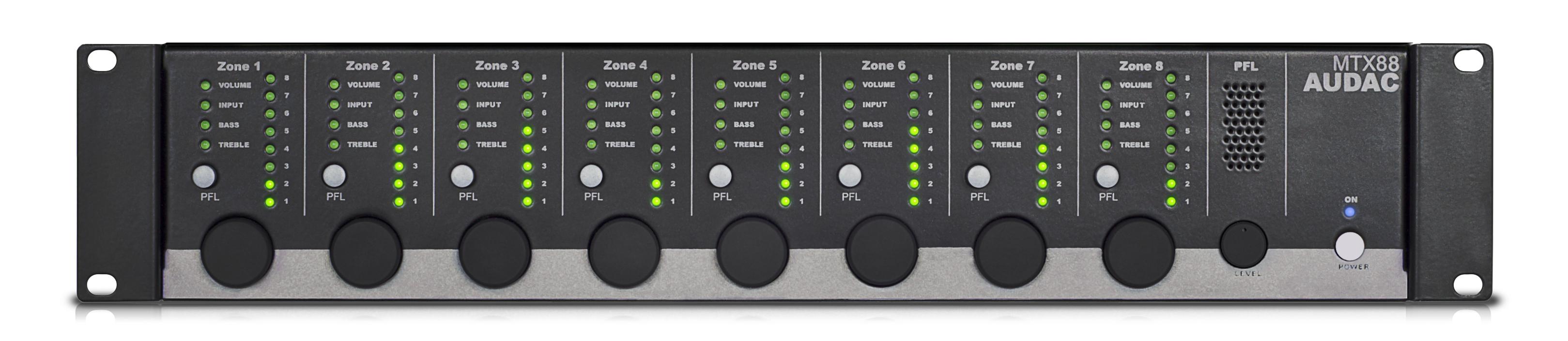 Audac MTX88 8 x 8 audio matrix mixer