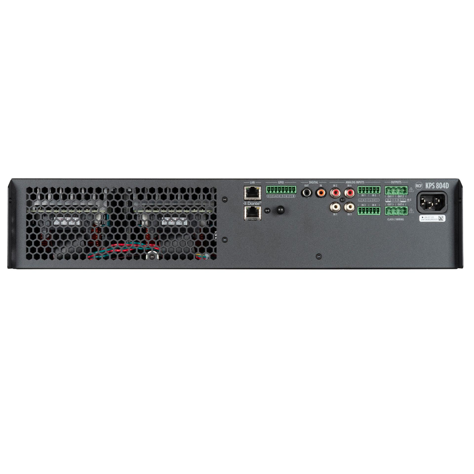 RCF KPS 804D, 4-Channel Power Amplifier with Dante, Rear