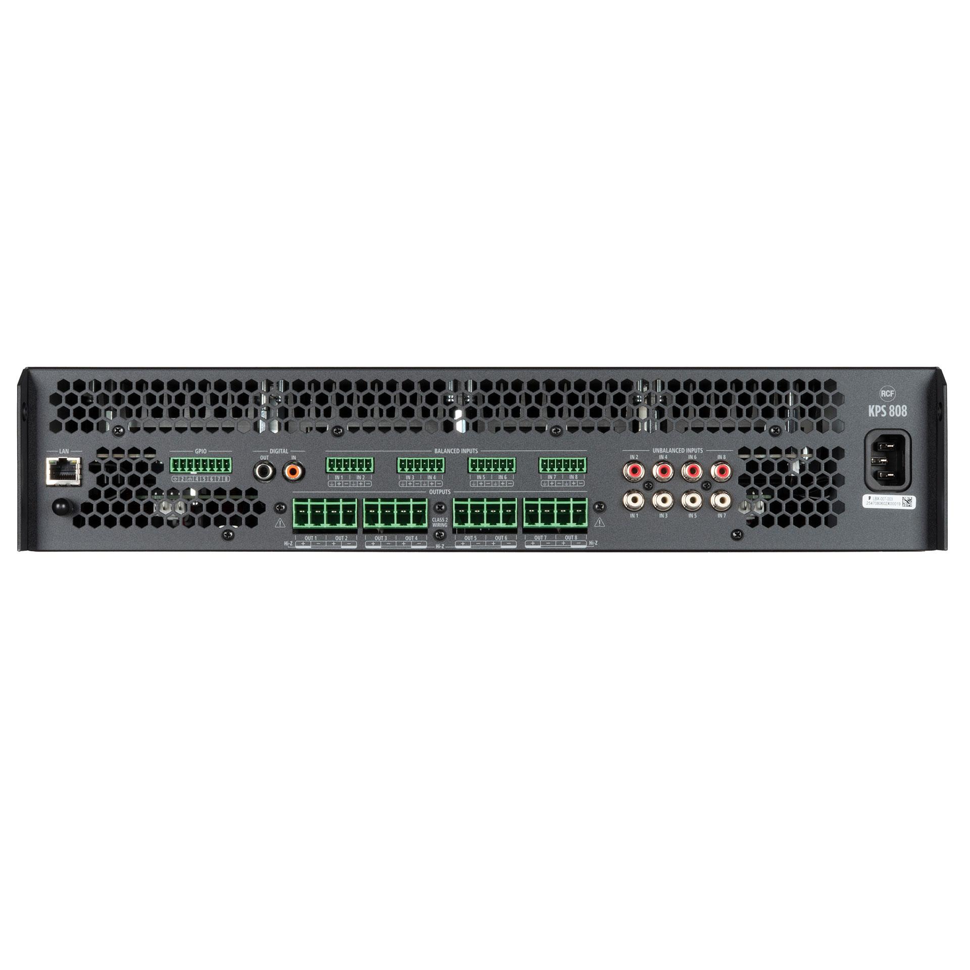 RCF KPS 808, 8-Channel Power Amplifier, Rear