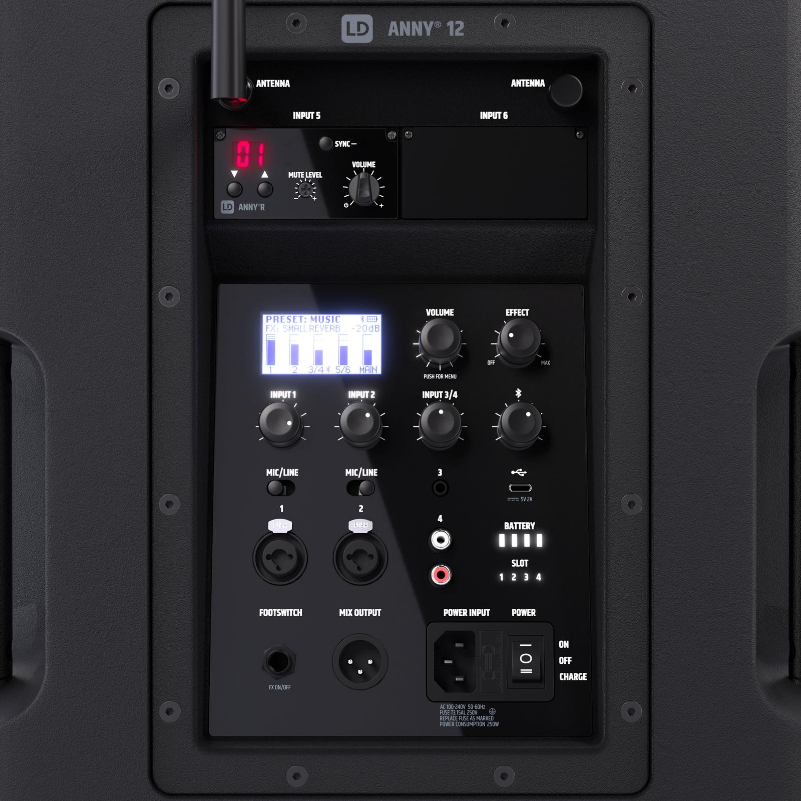 LD Systems ANNY 12 HHD B8 Rear Controls