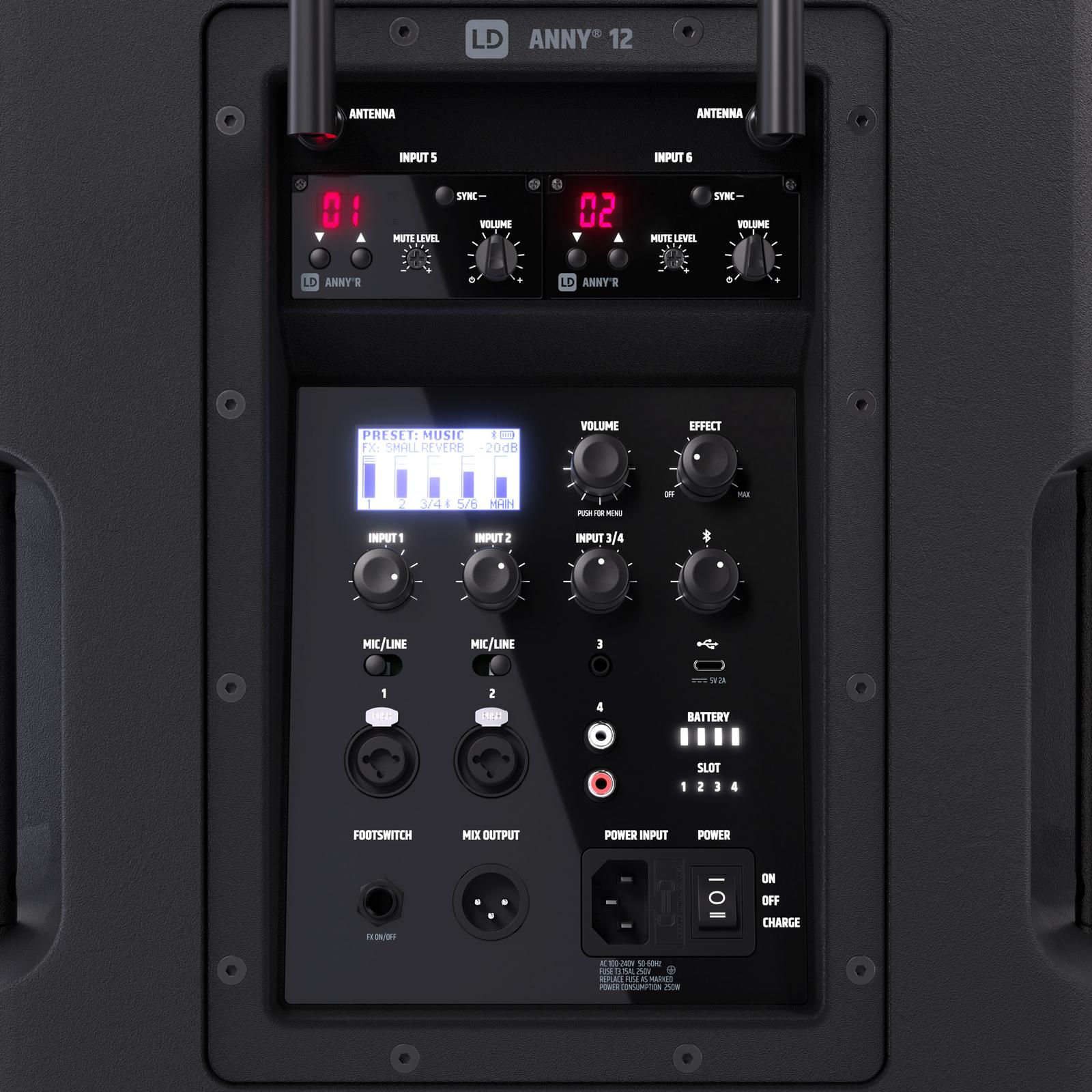 LD Systems ANNY 12 HHD2 B8 Rear Controls