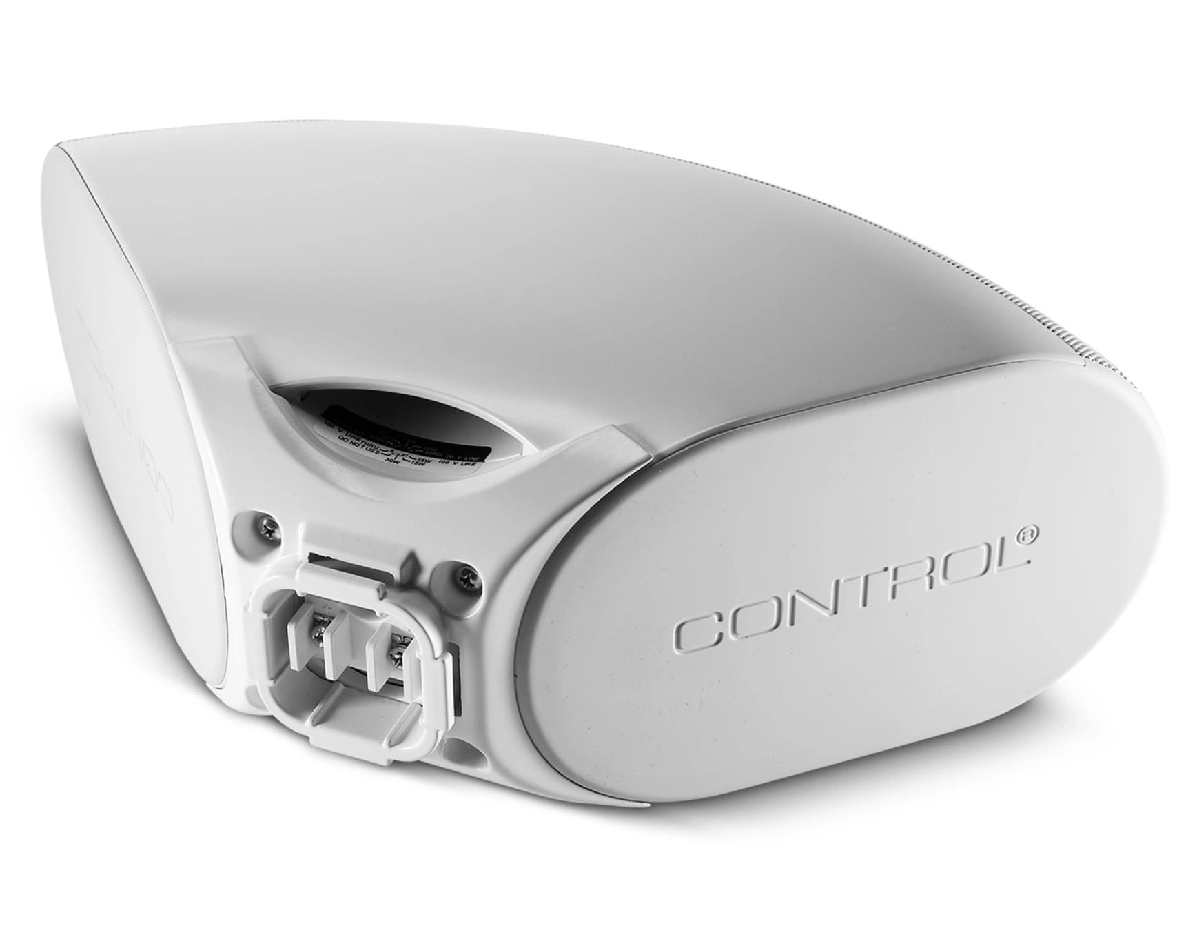 JBL Control CRV-WH, 2 x 4" Curved Loudspeaker in White, Rear Offset View From Above.