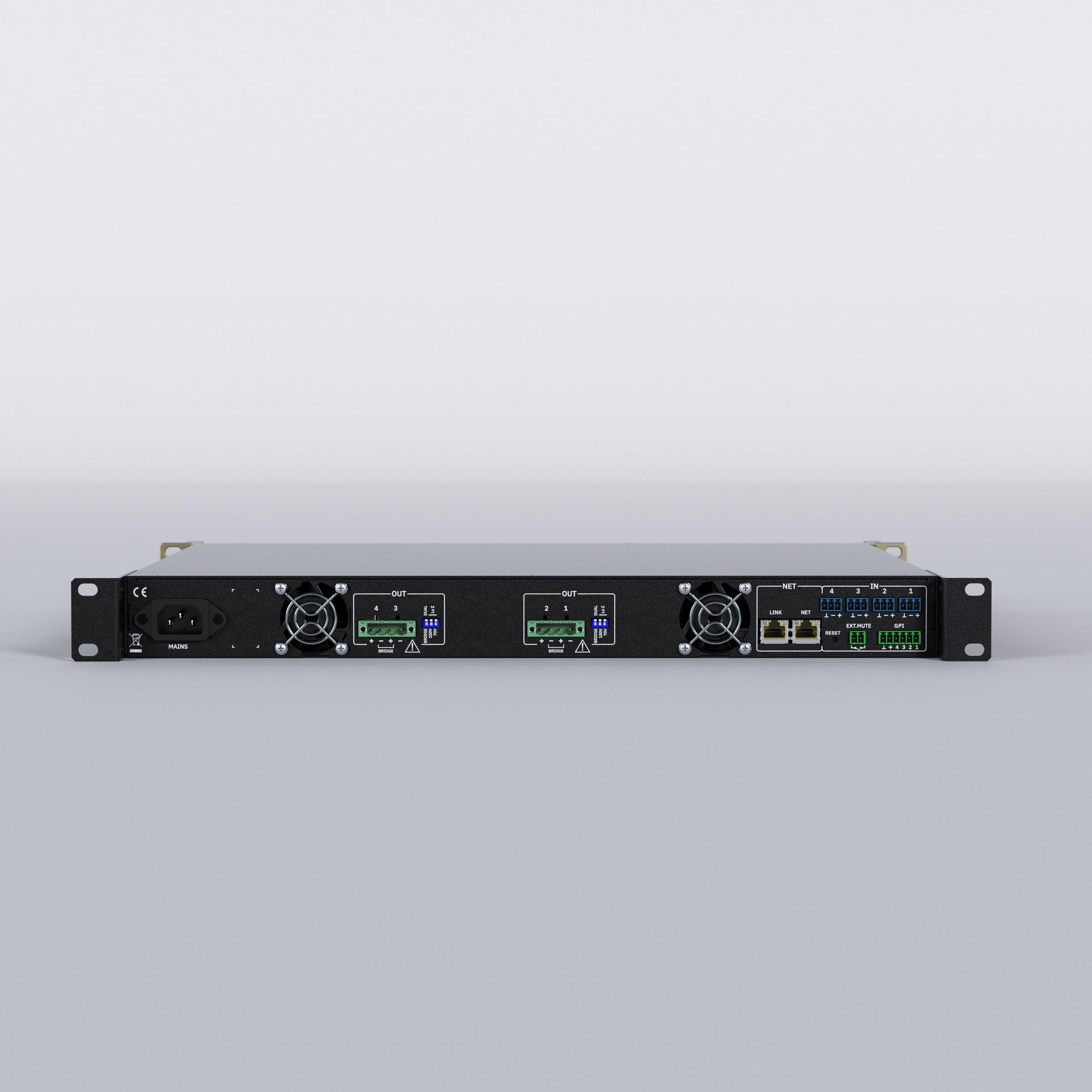 Ecler DARA-4B600 LoZ & HiZ, DSP, Class D Networkable Amplifier, rear