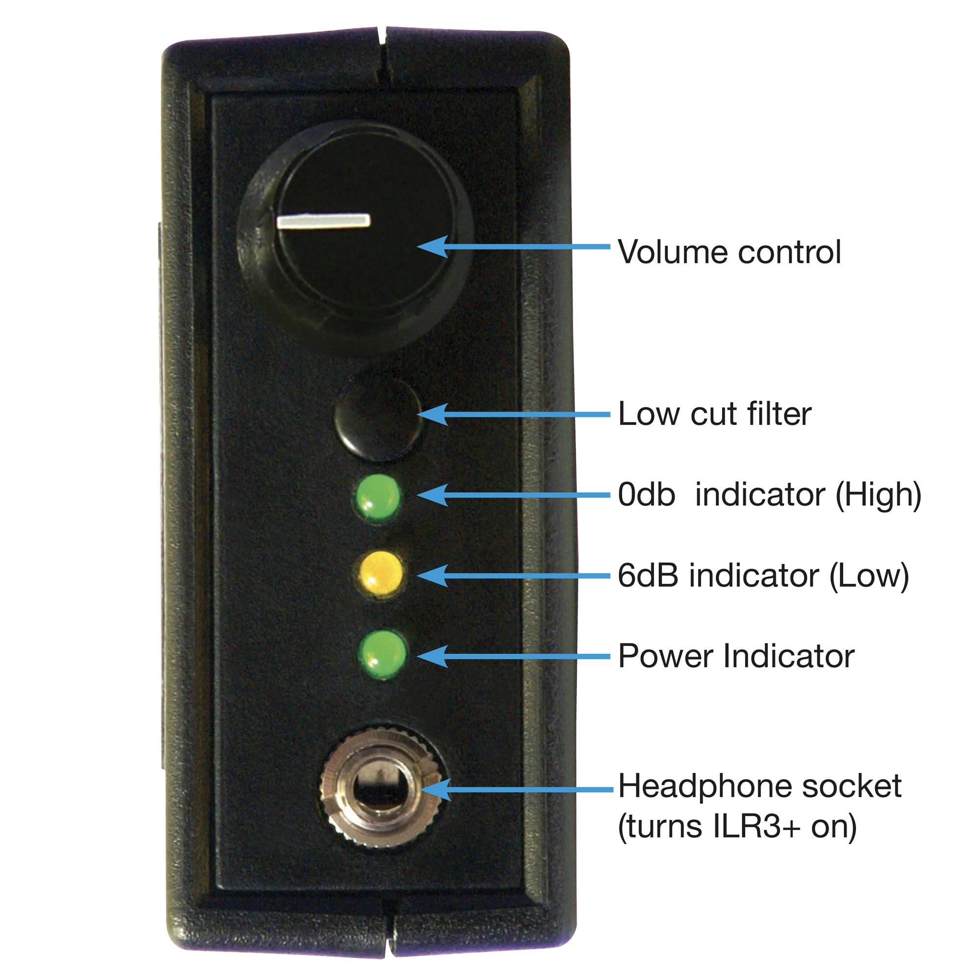 Ampetronic ILR3+ Audio Induction Loop Receiver / Tester / Listener - Top View Showing Field Strength Indicators